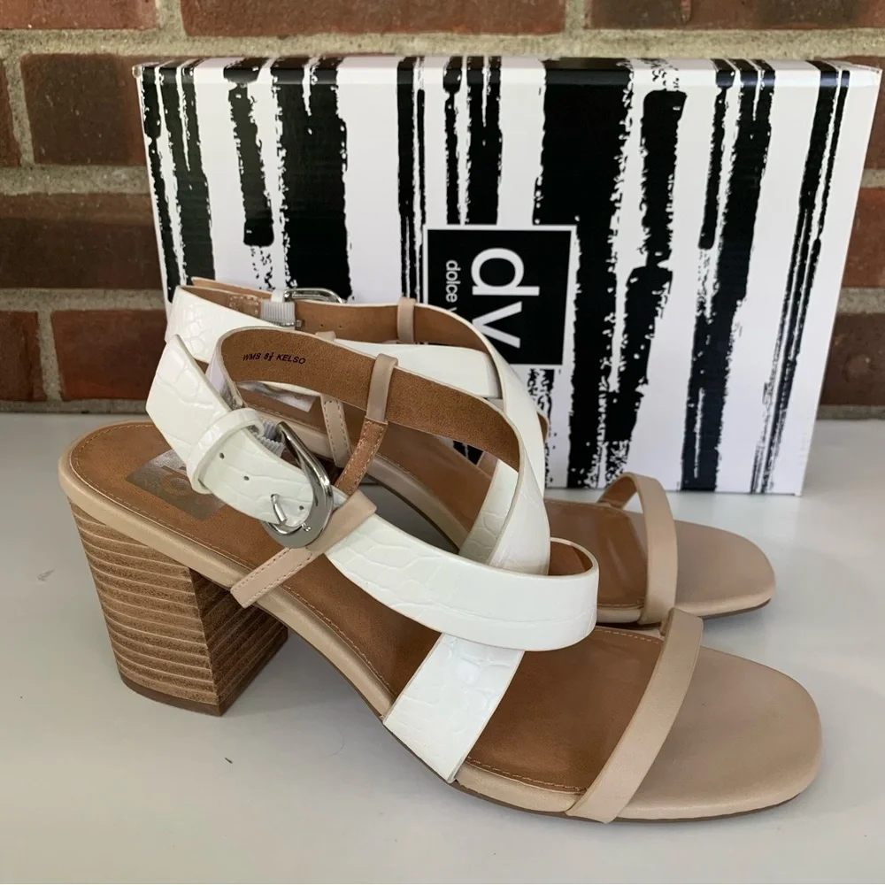 DV By Dolce Vita Womens Kelso Synthetic Strappy block Heel sandals US 8.5 M - Picture 1 of 10